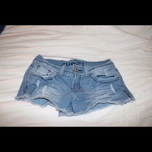 Low rise jean shorts
